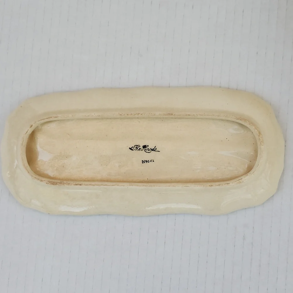 MID-CENTURY JAPANESE HINODE POTTERY SET OF 4 CORN DISHES - Picture 5 of 8